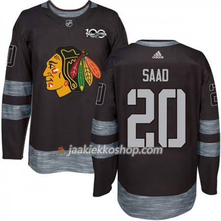 Miehille NHL Chicago Blackhawks Pelipaita Brandon Saad 20 1917-2017 100th Anniversary Adidas Musta Authentic